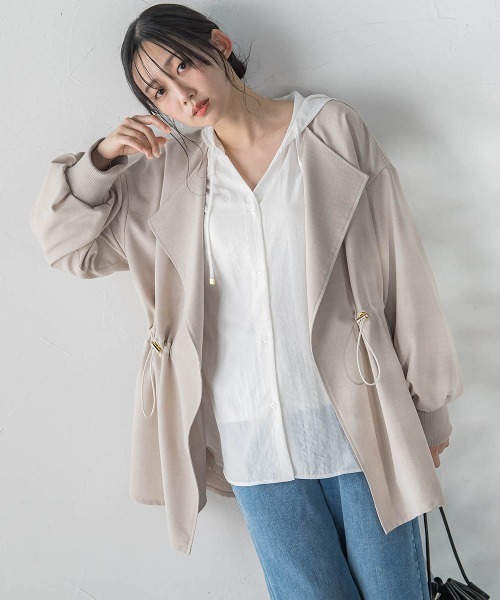 Droite lautreamont（ドロワットロートレアモン）の「タンブラーオックスドロストジャケット（その他アウター・レディース・ベージュ/チャコールグレー・M/S）」の8枚目の写真