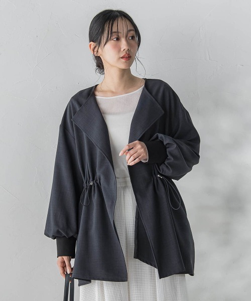 Droite lautreamont（ドロワットロートレアモン）の「タンブラーオックスドロストジャケット（その他アウター・レディース・ベージュ/チャコールグレー・M/S）」の15枚目の写真