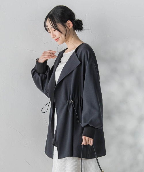 Droite lautreamont（ドロワットロートレアモン）の「タンブラーオックスドロストジャケット（その他アウター・レディース・ベージュ/チャコールグレー・M/S）」の17枚目の写真