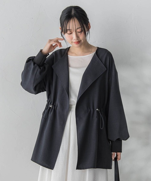 Droite lautreamont（ドロワットロートレアモン）の「タンブラーオックスドロストジャケット（その他アウター・レディース・ベージュ/チャコールグレー・M/S）」の16枚目の写真