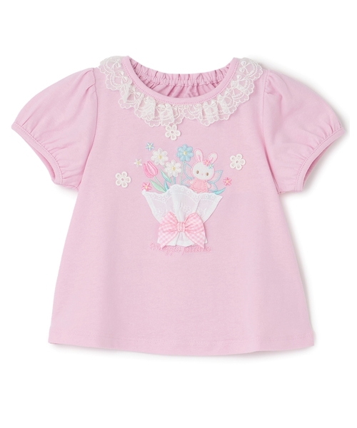 mezzo piano(メゾピアノ)の「フェアリーブーケ 半袖Tシャツ(Tシャツ/カットソー・キッズ・クリーム/ライトピンク・80cm/100cm/90cm)」の1枚目の写真