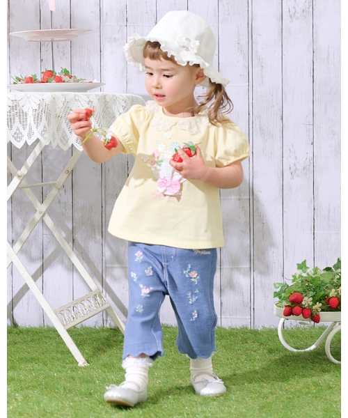 mezzo piano(メゾピアノ)の「フェアリーブーケ 半袖Tシャツ(Tシャツ/カットソー・キッズ・クリーム/ライトピンク・80cm/100cm/90cm)」の3枚目の写真