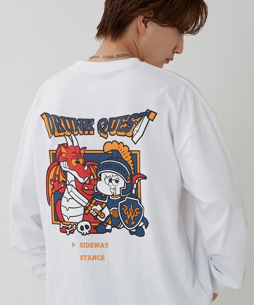En serio TOKYO（エンソリオトーキョー）の「【SIDEWAYSTANCE】クエスト長袖Tシャツ SIDE23-210（Tシャツ/カットソー・メンズ・ブラック/ホワイト/パープル/ダークブルー・SMALL/MEDIUM/LARGE/X-LARGE）」の2枚目の写真