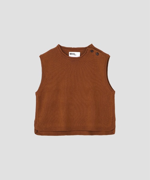 MHL.（エムエイチエル）の「WA-SHI COTTON KNIT（ニット/セーター・レディース・ネイビー/レンガ・2）」の7枚目の写真