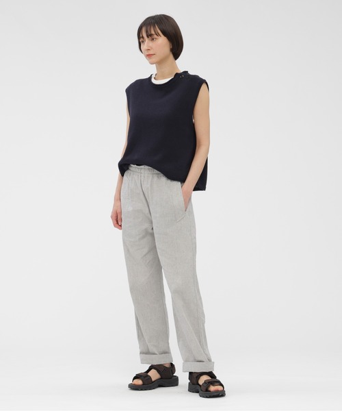 MHL.（エムエイチエル）の「WA-SHI COTTON KNIT（ニット/セーター・レディース・ネイビー/レンガ・2）」の3枚目の写真