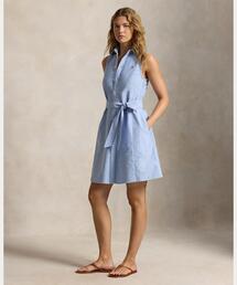 コットン オックスフォード スリーブレス シャツドレス