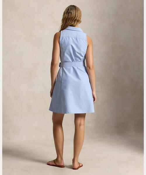 POLO RALPH LAUREN（ポロ ラルフ ローレン）の「コットン オックスフォード スリーブレス シャツドレス（シャツワンピース・レディース・ブルー・0/8/6/4/00/2）」の3枚目の写真