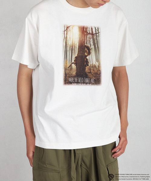 WESTSEA(ウエストシー)の「かいじゅうたちのいるところ / WHERE THE WILD THINGS ARE ヴィンテージライク ムービーグラフィック 半袖Tシャツ(Tシャツ/カットソー・メンズ・ホワイト/ブラック/ブラック系その他/ホワイト系その他・L/M)」の2枚目の写真