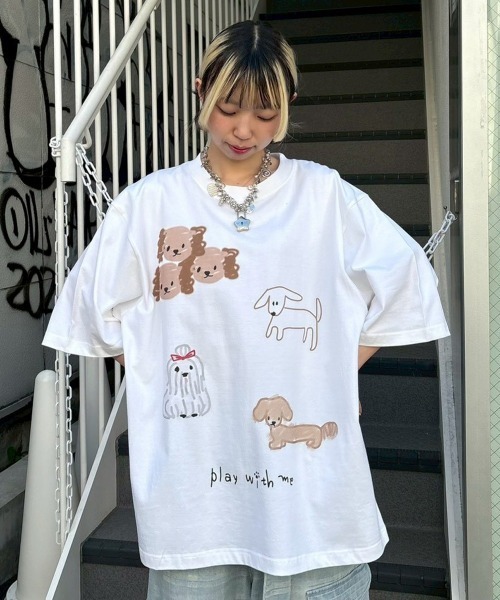 Candy Stripper(キャンディストリッパー)の「PLAY WITH ME Tシャツ(Tシャツ/カットソー・レディース・ブラック/オフホワイト/ブルー系その他2・FREE)」の9枚目の写真