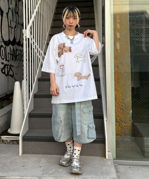 Candy Stripper(キャンディストリッパー)の「PLAY WITH ME Tシャツ(Tシャツ/カットソー・レディース・ブラック/オフホワイト/ブルー系その他2・FREE)」の10枚目の写真