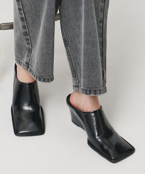 hn様UNITED ARROWS 「ODETTE É OILE」 ミュール　美品 MARW UNITED ARROWS＋ODETTE E ODILE＞スクエア ウェッジ ミュール