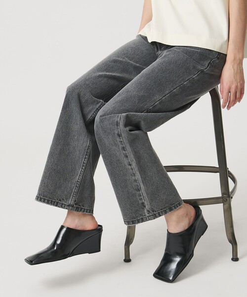 MARW UNITED ARROWS(マルゥ ユナイテッドアローズ)の「<MARW UNITED ARROWS+ODETTE E ODILE>スクエア ウェッジ ミュール(その他シューズ・レディース・ブラック・23.5cm/22.5cm/24.5cm/23cm/25cm/22cm/24cm)」の4枚目の写真