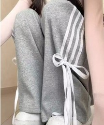 STAY MOTION（ステイモーション）の「【WEB限定】サイドダブルリボンスウェットパンツ［骨格ウェーブ/Y2K/ストリート/カジュアル/韓国ファッション］（スウェットパンツ）」
