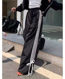 STAY MOTION（ステイモーション）の「【WEB限定】サイドダブルリボンスウェットパンツ［骨格ウェーブ/Y2K/ストリート/カジュアル/韓国ファッション］（スウェットパンツ）」