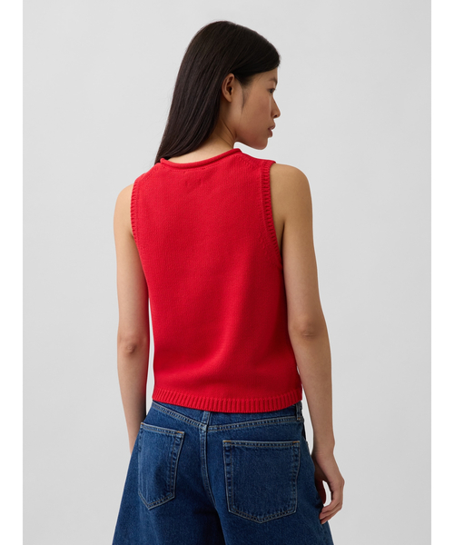 GAP(ギャップ)の「コットン100% ニットベスト(ベスト・レディース・レッド/マルチ/オフホワイト・M/L/XL/XS/S/XXS)」の8枚目の写真