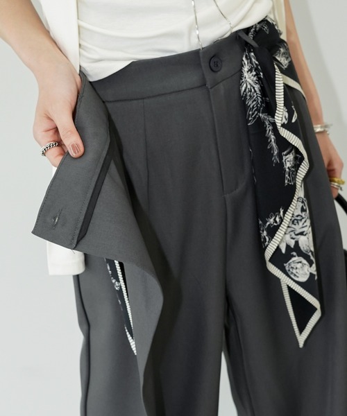 アシンメトリーラップワイドパンツ chw26s193-ファッション通販サイト