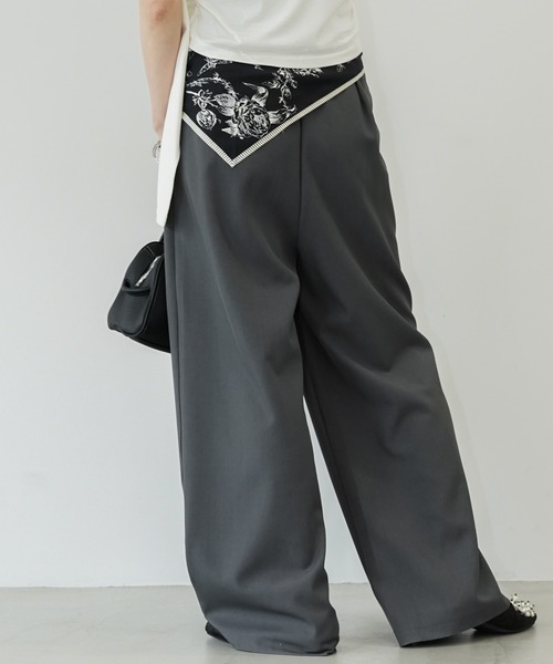 アシンメトリーラップワイドパンツ chw26s193-ファッション通販サイト