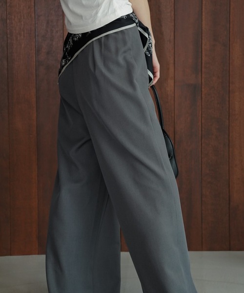 chuclla（チュクラ）の「アシンメトリーラップワイドパンツ chw26s193（その他パンツ・レディース・グレー/ブラック・L/M/S）」の21枚目の写真