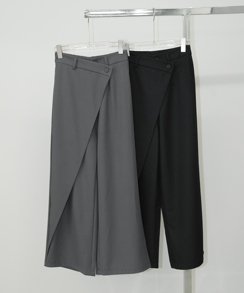 アシンメトリーラップワイドパンツ chw26s193-ファッション通販サイト