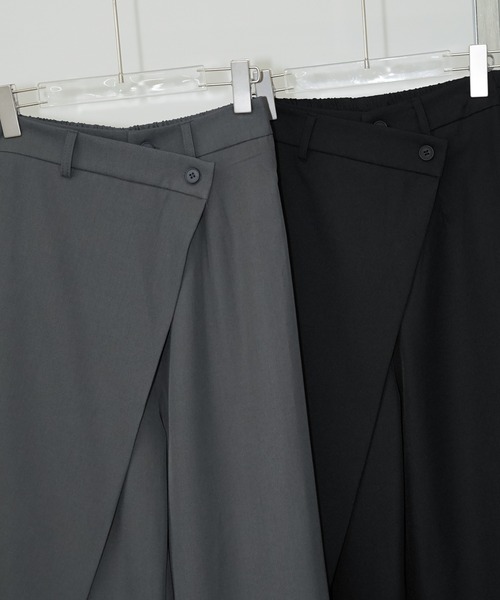 アシンメトリーラップワイドパンツ chw26s193-ファッション通販サイト