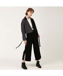WunderGeist（ワンダーガイスト）の「ピークドラペルチェック配色クロップストリングブレザー（テーラードジャケット）」