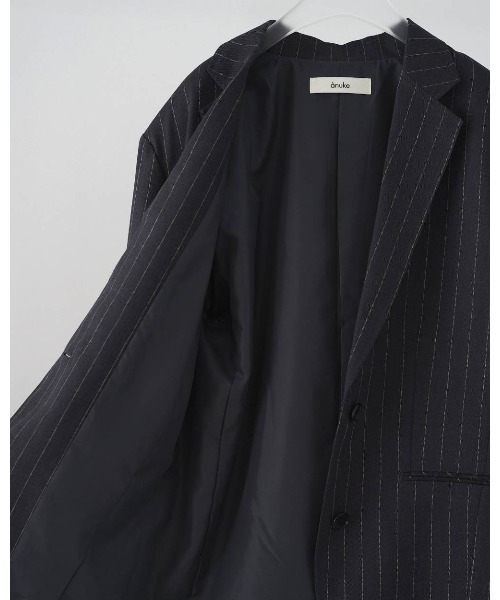 anuke(アンヌーク)の「Over Linen Jacket 62610104(テーラードジャケット・レディース・ネイビー/ブラウン・38/36)」の19枚目の写真