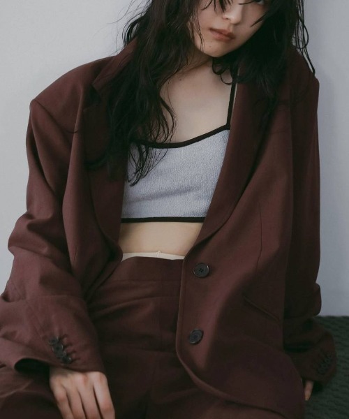 anuke(アンヌーク)の「Over Linen Jacket 62610104(テーラードジャケット・レディース・ネイビー/ブラウン・38/36)」の11枚目の写真