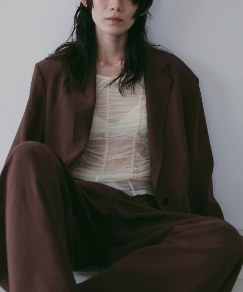 anuke(アンヌーク)の「Over Linen Jacket 62610104(テーラードジャケット・レディース・ネイビー/ブラウン・38/36)」の13枚目の写真