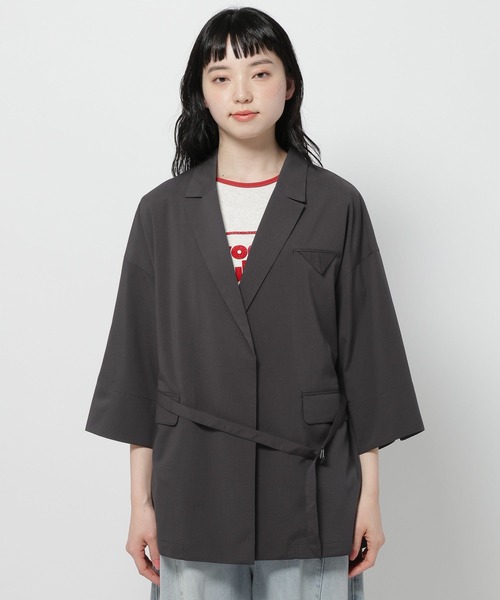 niko and...(ニコアンド)の「ベルト付き5分袖ジャケット(テーラードジャケット・レディース・ベージュ/チャコール/ブラウン・FREE)」の20枚目の写真