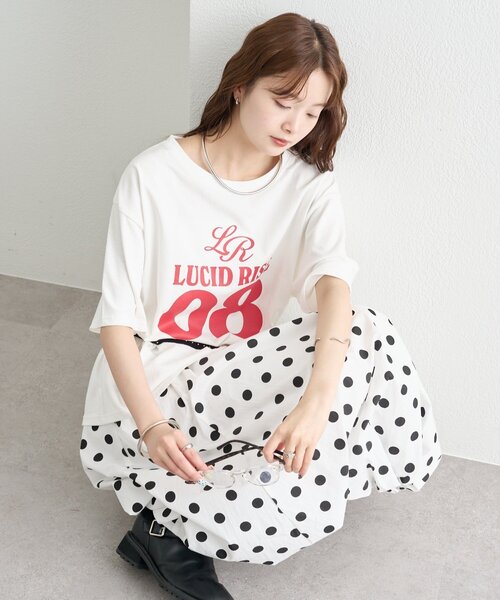 mystic(ミスティック)の「BIGロックT(Tシャツ/カットソー・レディース・チャコールグレー/オフホワイト/ピンク・FREE)」の8枚目の写真
