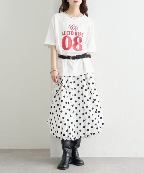 mystic(ミスティック)の「BIGロックT(Tシャツ/カットソー・レディース・チャコールグレー/オフホワイト/ピンク・FREE)」の9枚目の写真