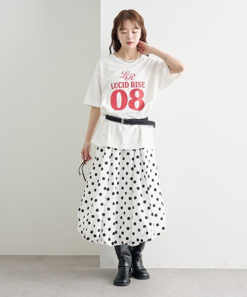 mystic(ミスティック)の「BIGロックT(Tシャツ/カットソー・レディース・チャコールグレー/オフホワイト/ピンク・FREE)」の10枚目の写真