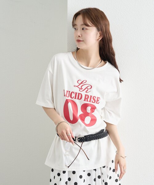 mystic(ミスティック)の「BIGロックT(Tシャツ/カットソー・レディース・チャコールグレー/オフホワイト/ピンク・FREE)」の14枚目の写真