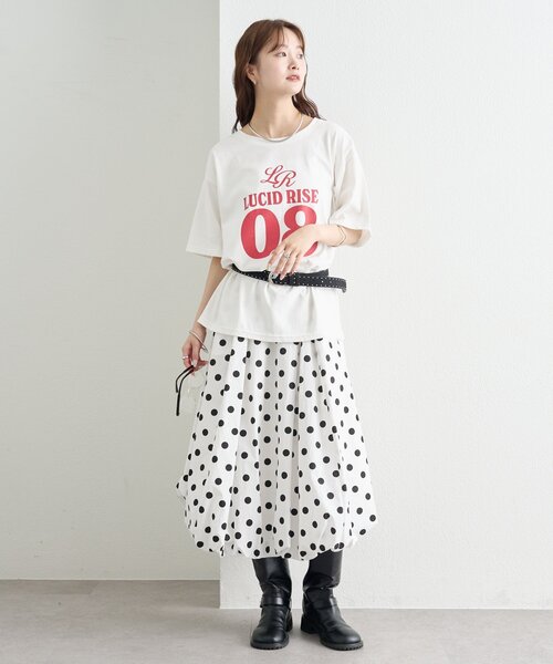 mystic(ミスティック)の「BIGロックT(Tシャツ/カットソー・レディース・チャコールグレー/オフホワイト/ピンク・FREE)」の19枚目の写真