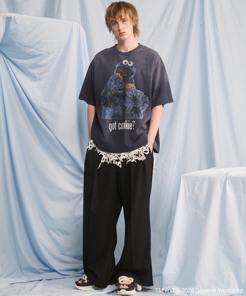 MAISON SPECIAL（メゾンスペシャル）の「《UNISEX》【MOVIE SERIES】「SESAME STREET」- Got Cookie - Prime-Over Crew Neck Short Sleeve T-Shirt/「セサミストリート」-ゴットクッキー-プライムオーバークルーネックショートスリーブTシャツ【MAISON SPECIAL/メゾンスペシャル】（Tシャツ/カットソー・メンズ・ネイビー/ブラック・0/1/2）」の18枚目の写真