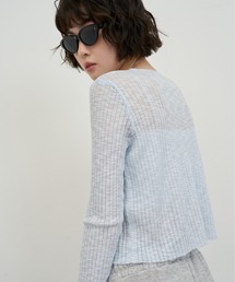 Sheer Rib Crop Cardigan / シアーリブクロップカーディガン