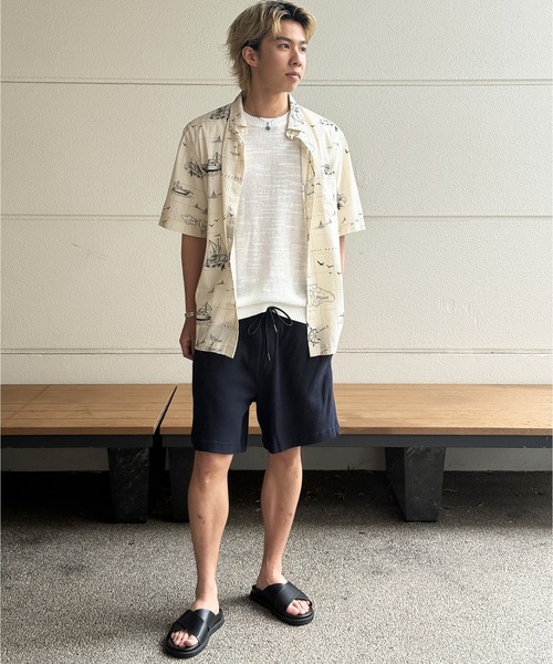 BANANA REPUBLIC FACTORY STORE(バナナリパブリック ファクトリーストア)の「BANANA REPUBLIC FACTORY STORE クリンクル リブ プルオン ショートパンツ(その他パンツ・メンズ・アイボリー/ネイビー・XL/L/M/S)」の9枚目の写真