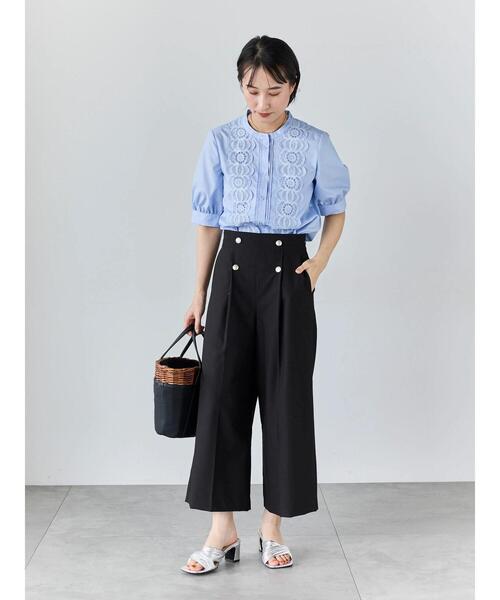 Te chichi(テチチ)の「ピンタック&レース5分袖ブラウス(シャツ/ブラウス・レディース・サックスブルー/オフホワイト/チャコールグレー・F)」の10枚目の写真