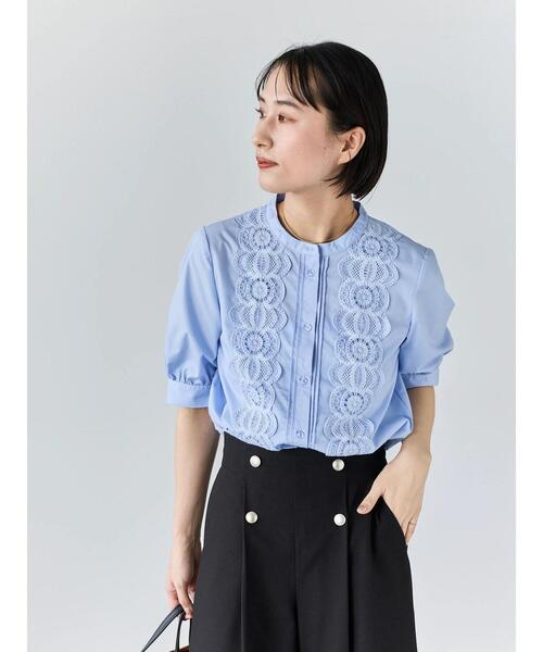 Te chichi(テチチ)の「ピンタック&レース5分袖ブラウス(シャツ/ブラウス・レディース・サックスブルー/オフホワイト/チャコールグレー・F)」の12枚目の写真