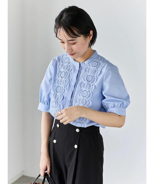 Te chichi(テチチ)の「ピンタック&レース5分袖ブラウス(シャツ/ブラウス・レディース・サックスブルー/オフホワイト/チャコールグレー・F)」の13枚目の写真