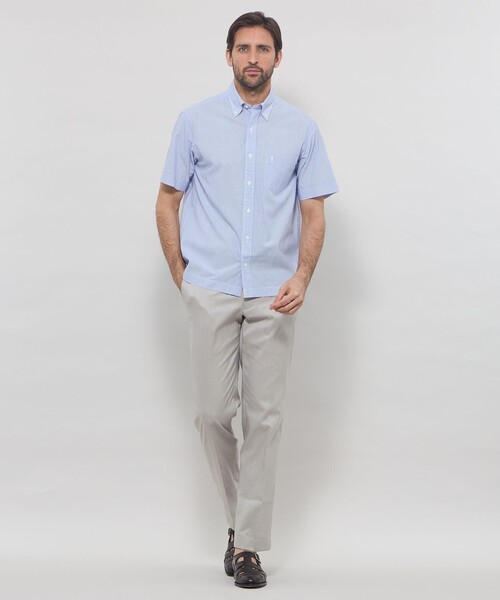 MACKINTOSH LONDON(マッキントッシュ ロンドン)の「【WEB・一部店舗限定】シアサッカー半袖釦ダウンシャツ(シャツ/ブラウス・メンズ・ネイビー/グレー/ブルー系その他4/パープル系その他4・L/M/XL)」の6枚目の写真