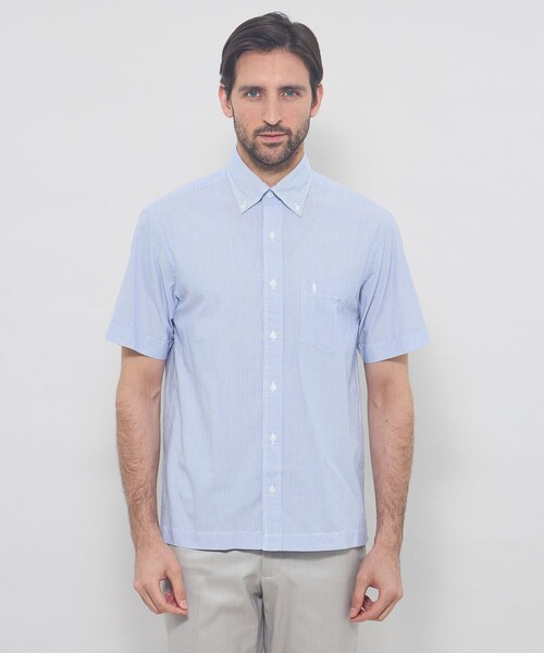 MACKINTOSH LONDON(マッキントッシュ ロンドン)の「【WEB・一部店舗限定】シアサッカー半袖釦ダウンシャツ(シャツ/ブラウス・メンズ・ネイビー/グレー/ブルー系その他4/パープル系その他4・L/M/XL)」の9枚目の写真