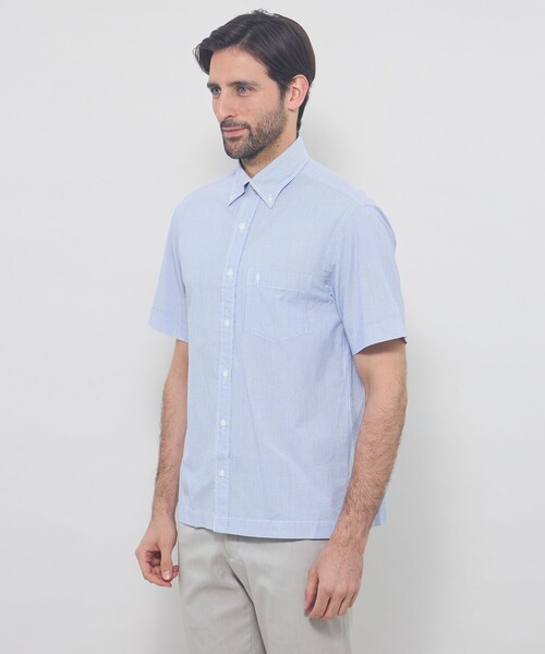 MACKINTOSH LONDON(マッキントッシュ ロンドン)の「【WEB・一部店舗限定】シアサッカー半袖釦ダウンシャツ(シャツ/ブラウス・メンズ・ネイビー/グレー/ブルー系その他4/パープル系その他4・L/M/XL)」の10枚目の写真