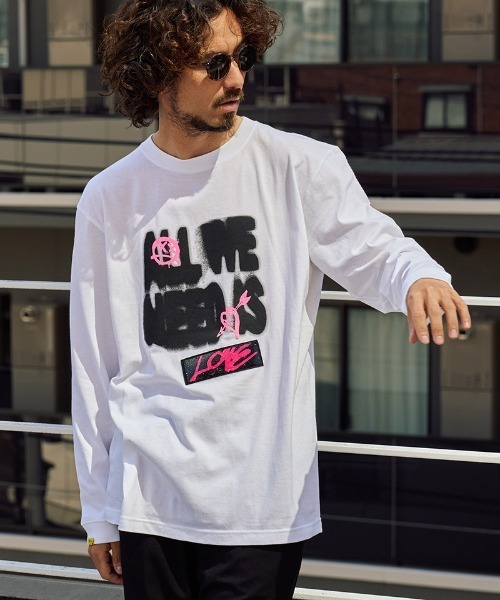 STUD MUFFIN(スタッドマフィン)の「mlt5684- 5.6ozコットン天竺 ALLWENEEDISシークインLS Tシャツ(624-02898)(Tシャツ/カットソー・メンズ・ブラック/チャコールグレー/ホワイト・2/3/4)」の17枚目の写真
