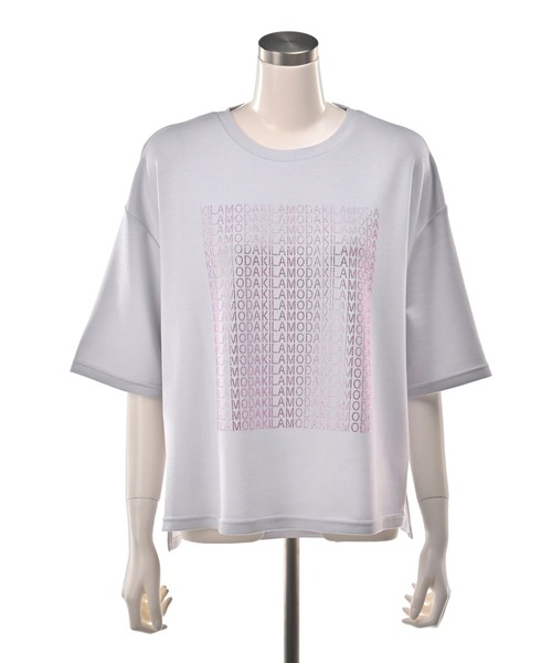 PATRIOT TAXI SELECT(パトリオットタクシーセレクト)の「【KILA MODA】きらめきロゴデザインプルオーバー(Tシャツ/カットソー・レディース・オフホワイト/グレー/ブラック・MEDIUM/LARGE/LL/3L)」の5枚目の写真