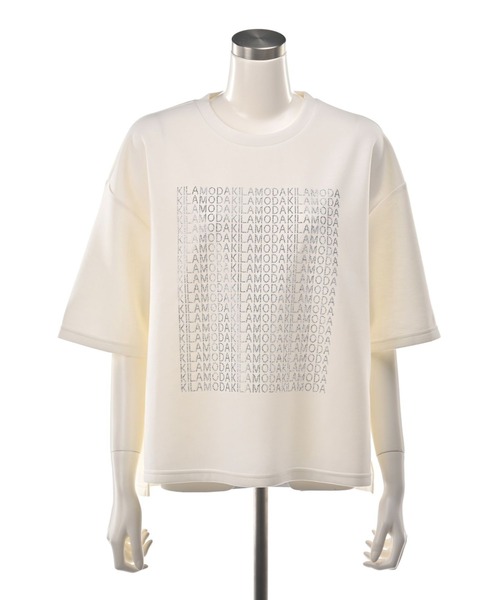 PATRIOT TAXI SELECT(パトリオットタクシーセレクト)の「【KILA MODA】きらめきロゴデザインプルオーバー(Tシャツ/カットソー・レディース・オフホワイト/グレー/ブラック・MEDIUM/LARGE/LL/3L)」の12枚目の写真