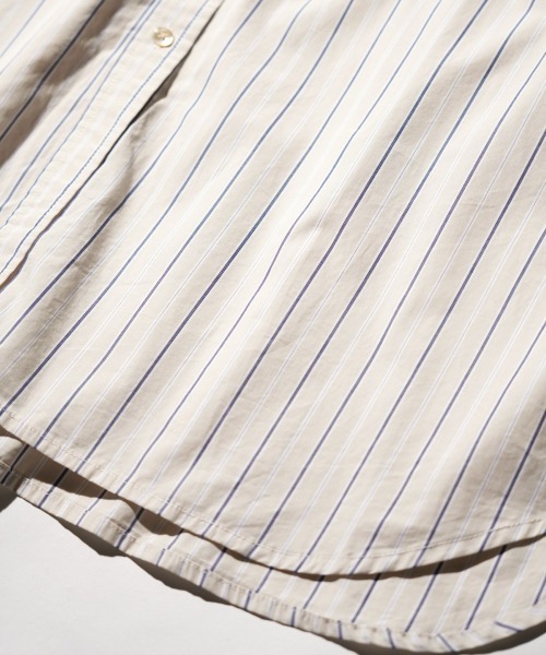 MAUI and Sons（マウイアンドサンズ）の「Maui & Sons / マウイアンドサンズ Pacific Big Shirt ストライプ ビッグシャツ（シャツ/ブラウス・メンズ・ベージュ/ブルー/マルチ・MEDIUM/LARGE）」の9枚目の写真
