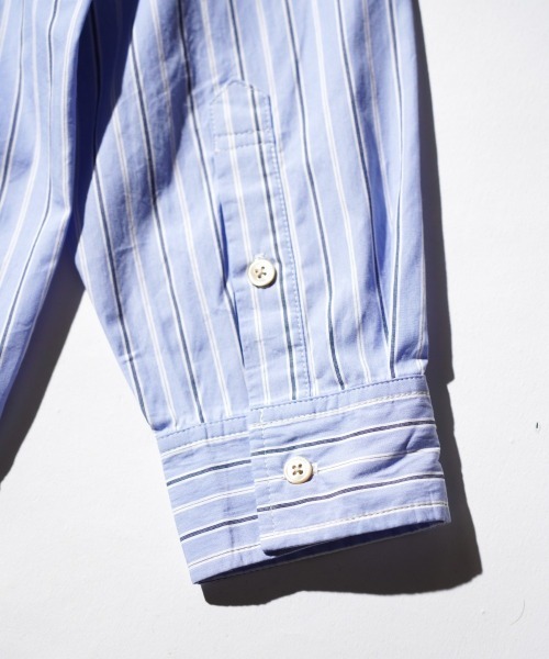 MAUI and Sons（マウイアンドサンズ）の「Maui & Sons / マウイアンドサンズ Pacific Big Shirt ストライプ ビッグシャツ（シャツ/ブラウス・メンズ・ベージュ/ブルー/マルチ・MEDIUM/LARGE）」の20枚目の写真