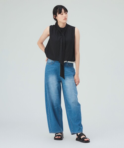 BEAMS HEART(ビームスハート)の「フロッキー ドット サテン ボウタイ ブラウス(シャツ/ブラウス・レディース・ブラック/ブラウン・FREE)」の6枚目の写真