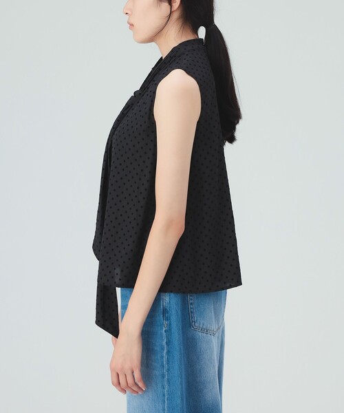 BEAMS HEART(ビームスハート)の「フロッキー ドット サテン ボウタイ ブラウス(シャツ/ブラウス・レディース・ブラック/ブラウン・FREE)」の14枚目の写真